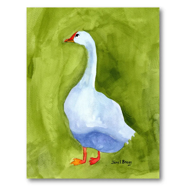 White Goose Watercolor Art Print