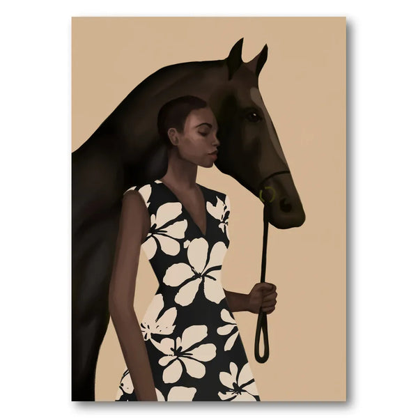 Elegant Woman Horse Art Print