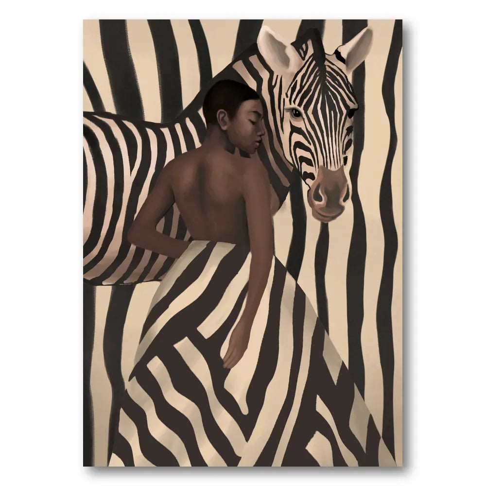 Elegant Zebra Woman Art Print