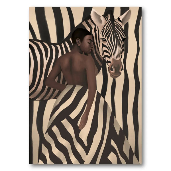 Elegant Zebra Woman Art Print