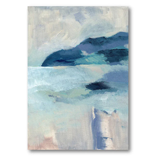Coastal Serenity Blue Landscape 1 Art Print