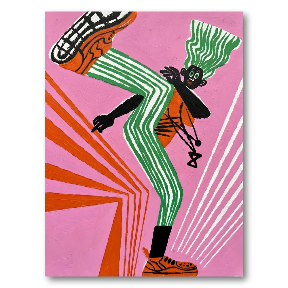 Energetic Striped Dance Art Print