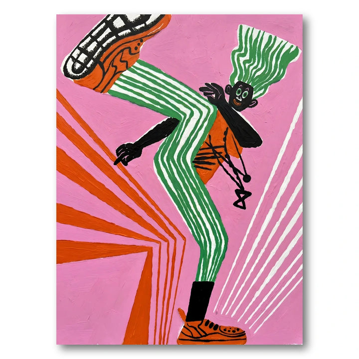 Energetic Striped Dance Art Print