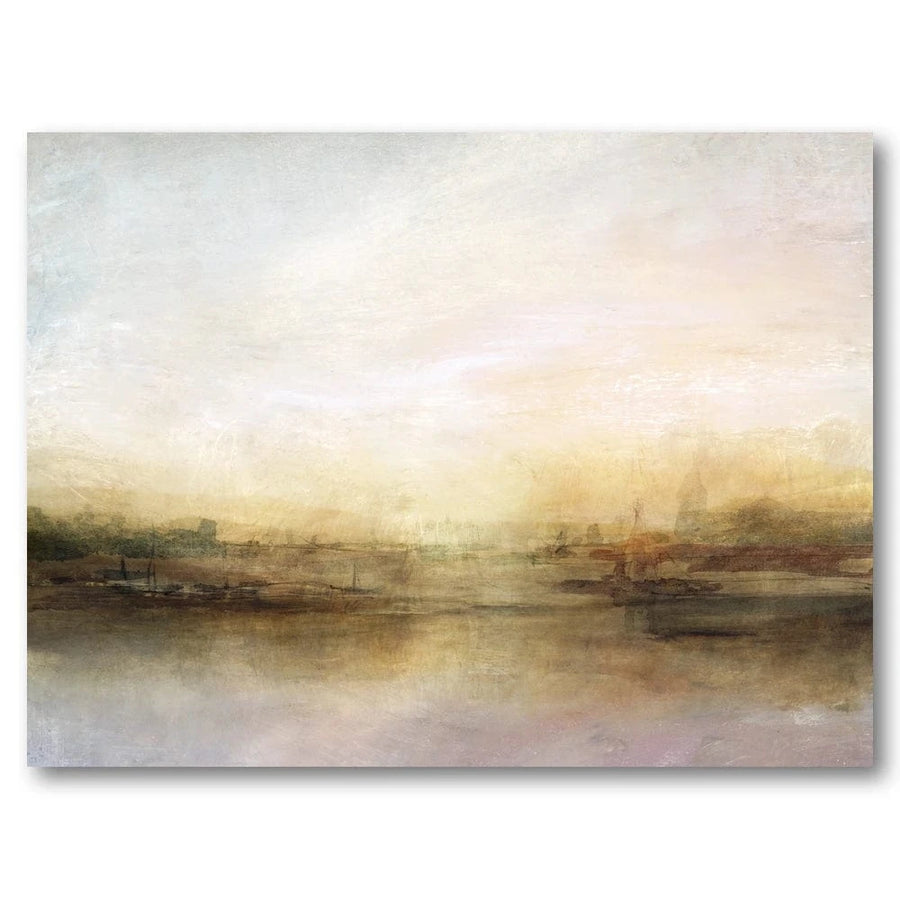 Misty Dawn River Serenity Art Print