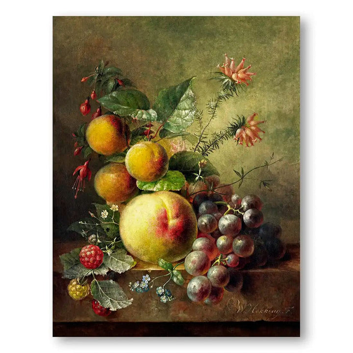 Fruit & Flowers by Willem Hekking Still Life Art Print