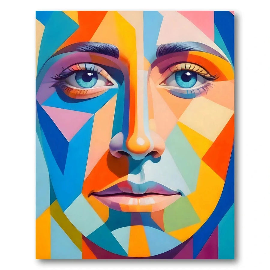 Colorful Geometric Face Art Print