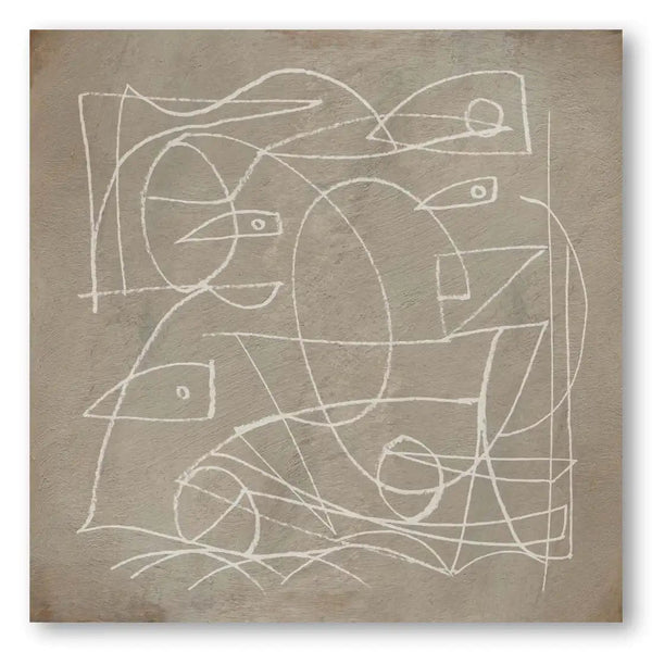 Faces in Neutral Abstract Art Print