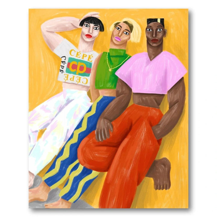 Vibrant Contemporary Fashion Trio Art Print