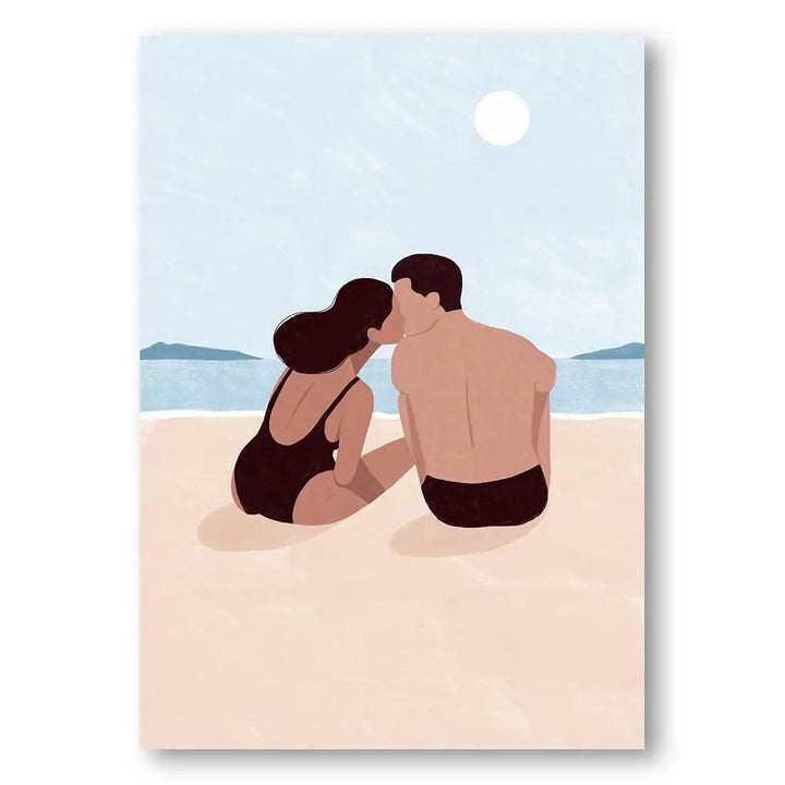 Beachside Kiss Art Print