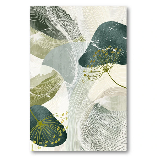 Flowing Green Botanicals Art Print