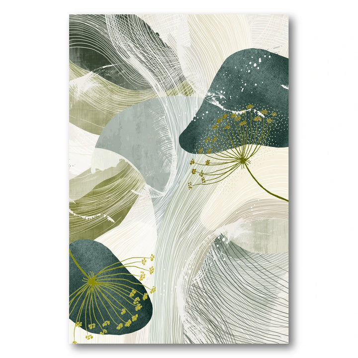 Flowing Green Botanicals Art Print