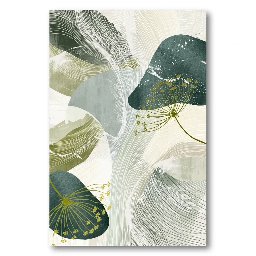 Flowing Green Botanicals Art Print