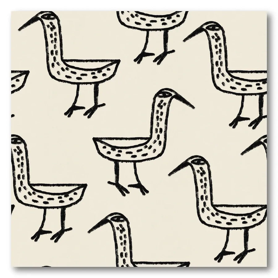 Folk Art Bird Pattern Art Print