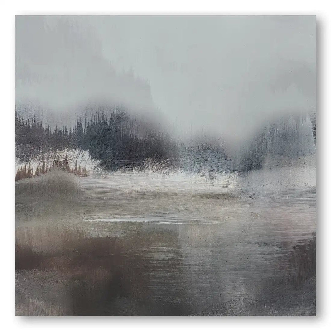 Forest Lake Abstract Landscape Art Print
