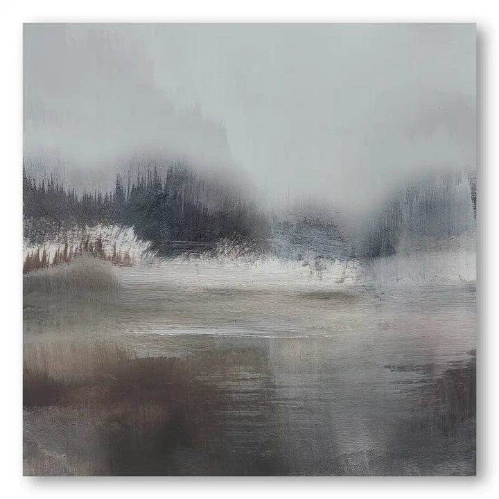Forest Lake Abstract Landscape Art Print