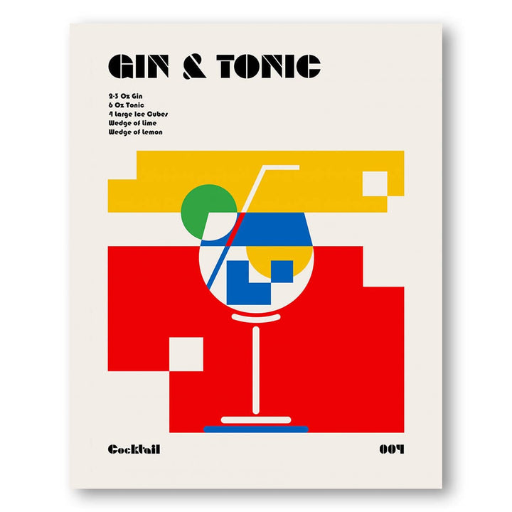 Gin & Tonic Bauhaus Cocktail -  Art Print