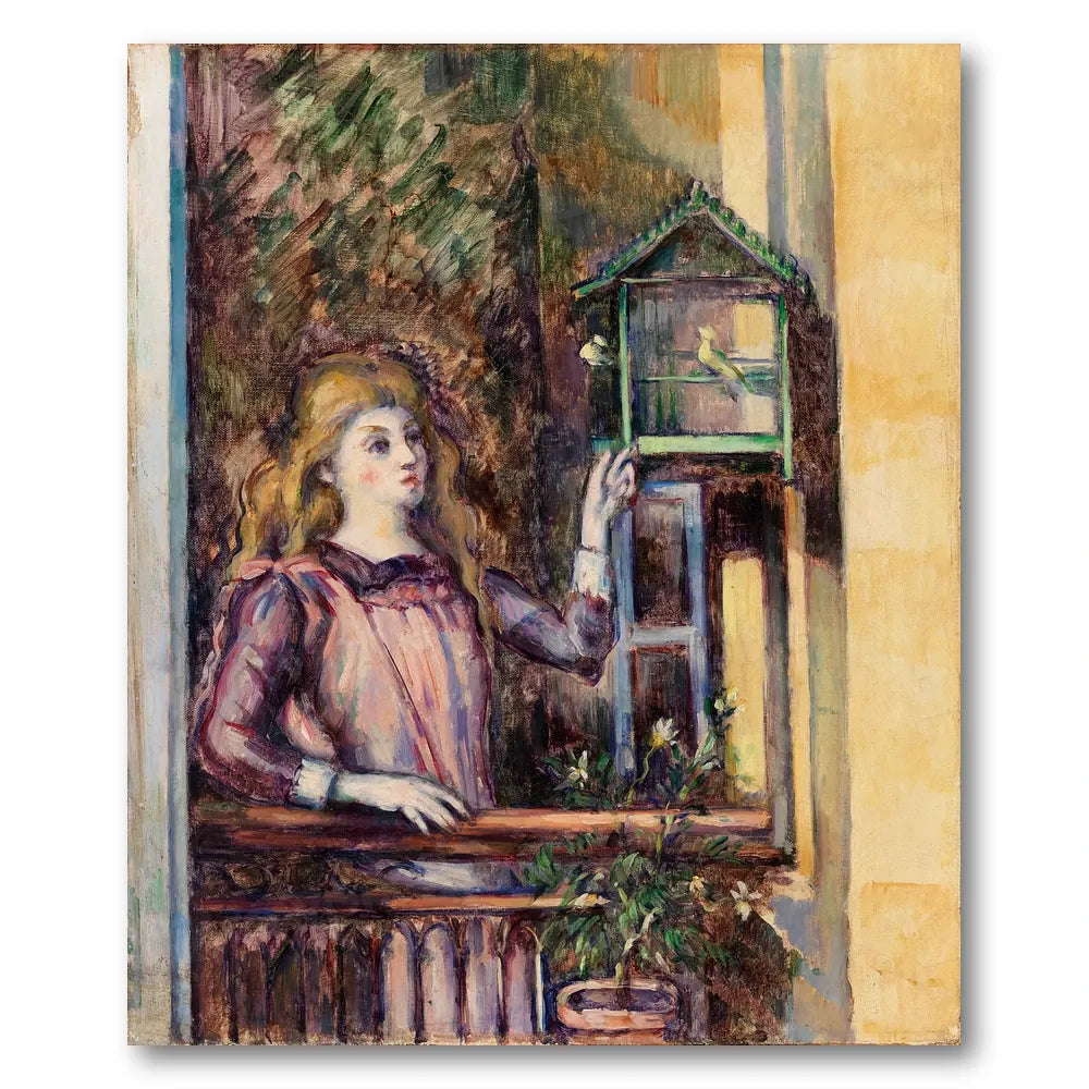 Girl in a Birdcage Art Print