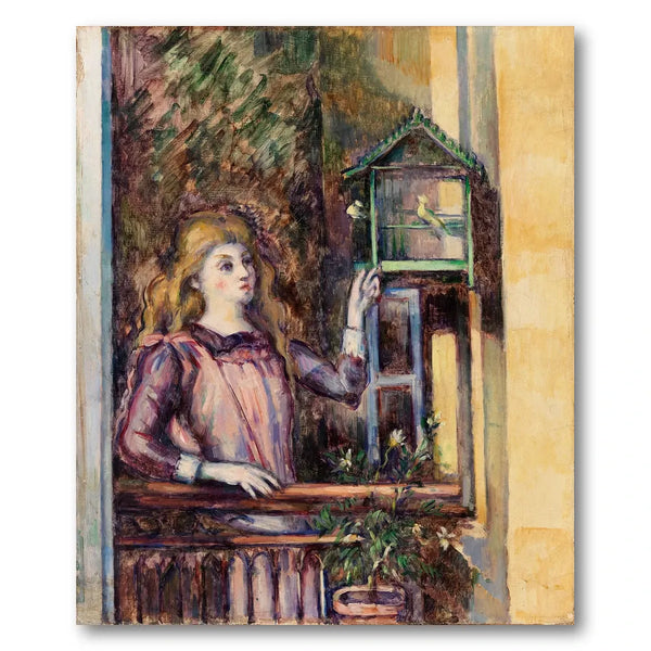 Girl in a Birdcage Art Print