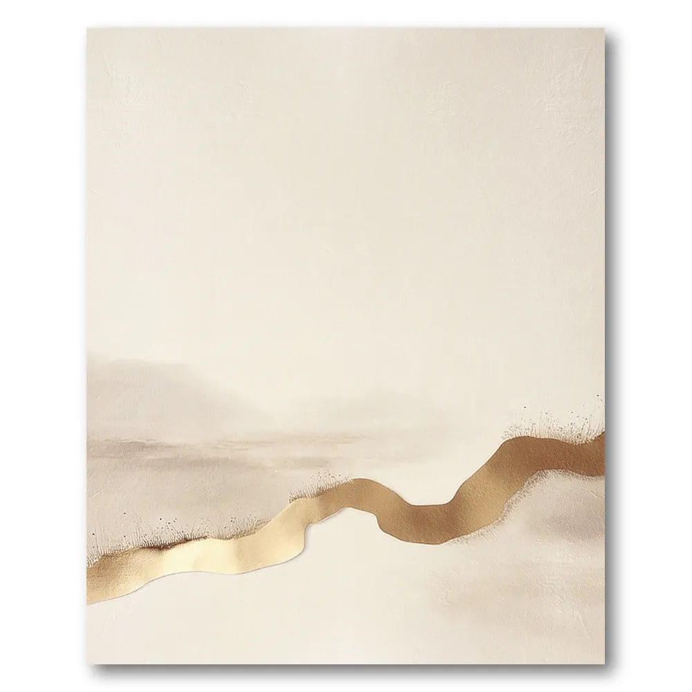 Golden Abstract Landscape Art Print