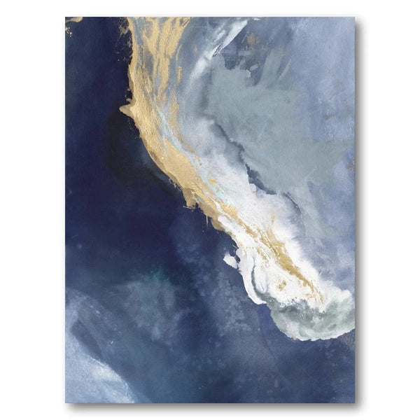 Golden Abstract Coastal Curve With White Foam Art Print