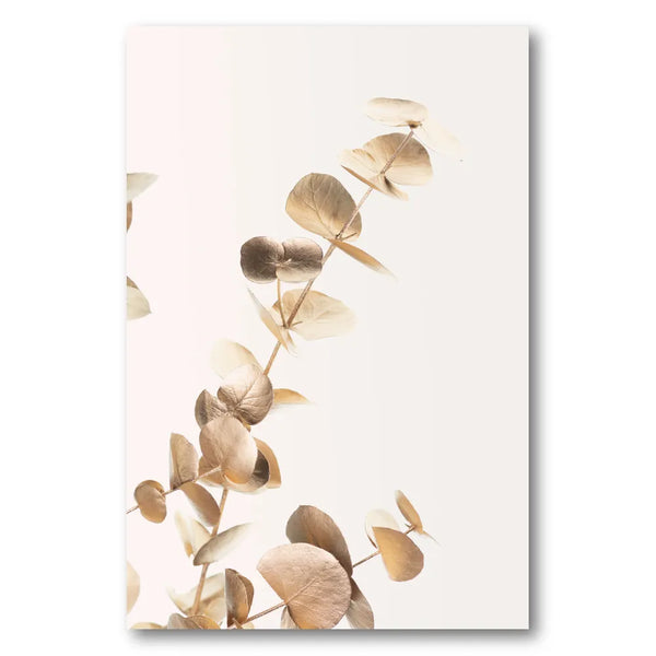Golden Eucalyptus Branch Art Print