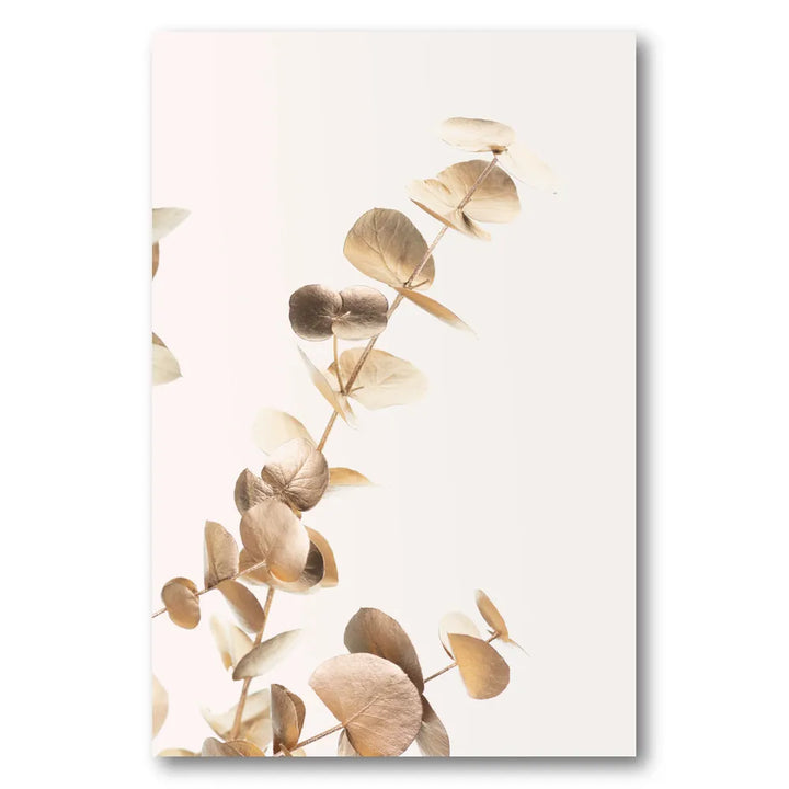 Golden Eucalyptus Branch Art Print