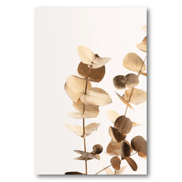 Golden Eucalyptus Leaves Art Print