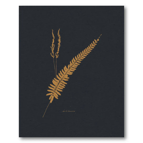 Golden Fern and Grass Art Print