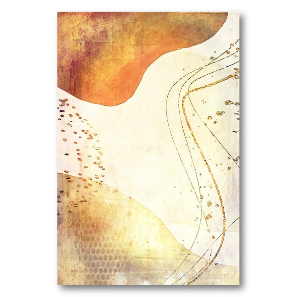 Golden Flowing Abstract Art Print