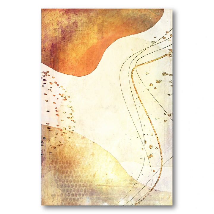 Golden Flowing Abstract Art Print