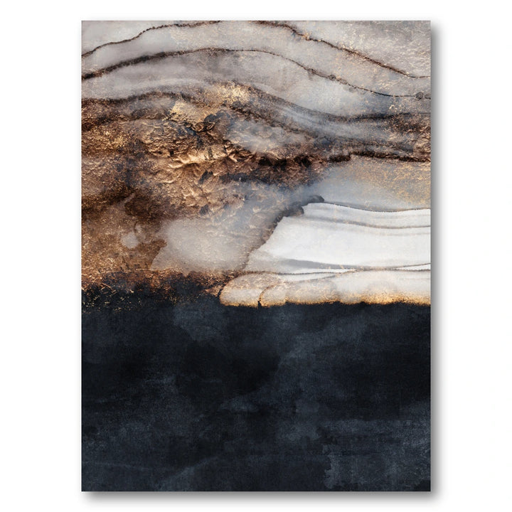 Golden Fluid Abstract Art Print