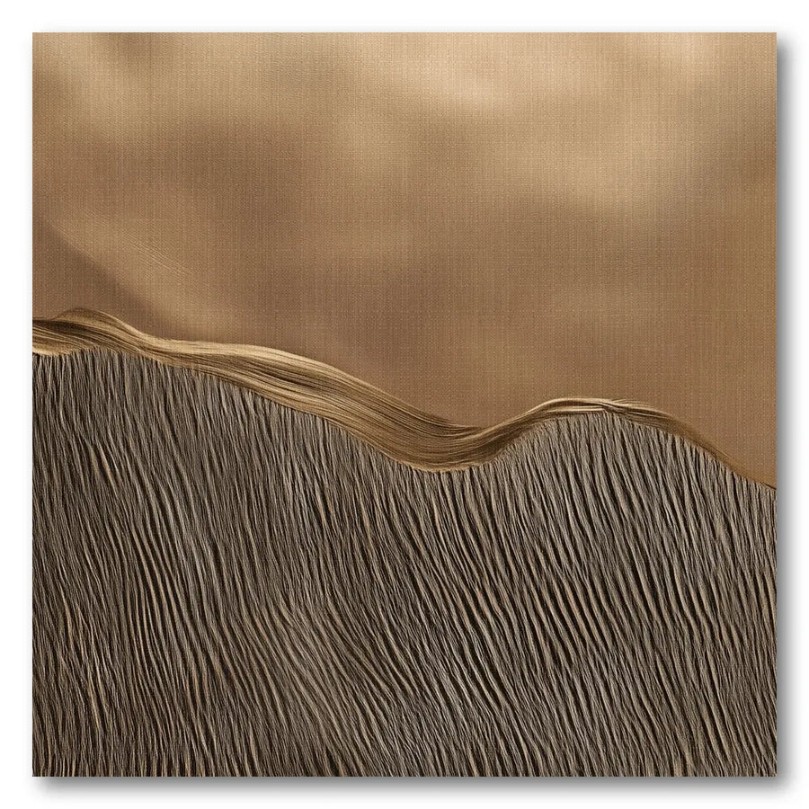 Golden Texture Waves Art Print