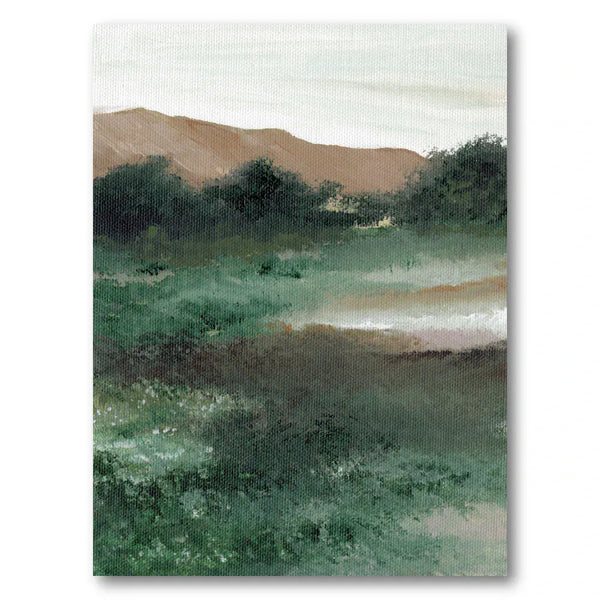 Textured Tranquil Green Landscape Art Print
