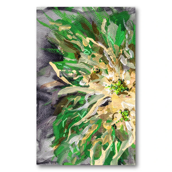 Green And Yellow Bloom Art Print