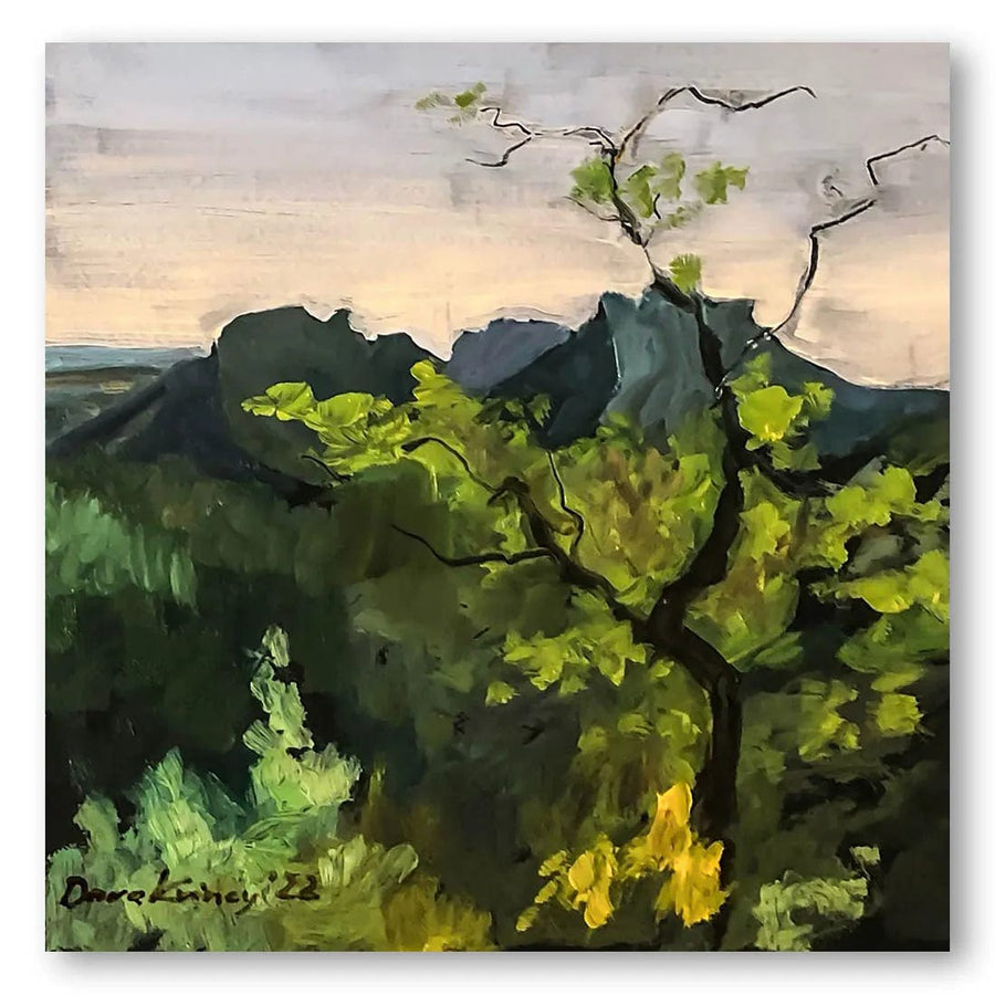 Mountain Sunrise Over Greenery Art Print