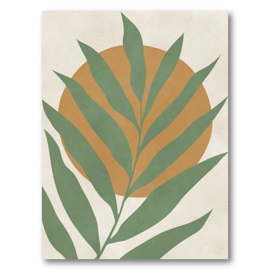 Green Palm Sun Art Print