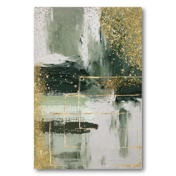 Green Gold Abstract 1 Art Print