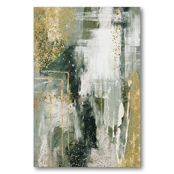 Green Gold Abstract 2 Art Print