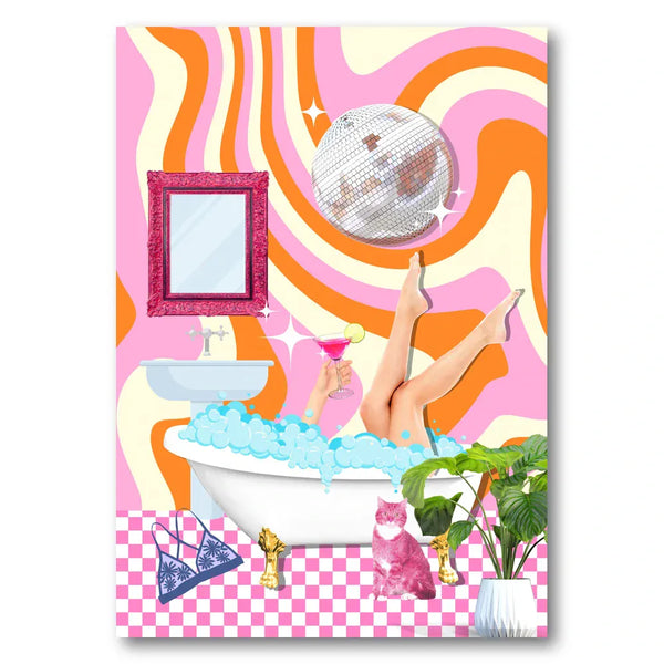 Disco Bathtub Vibes Art Print