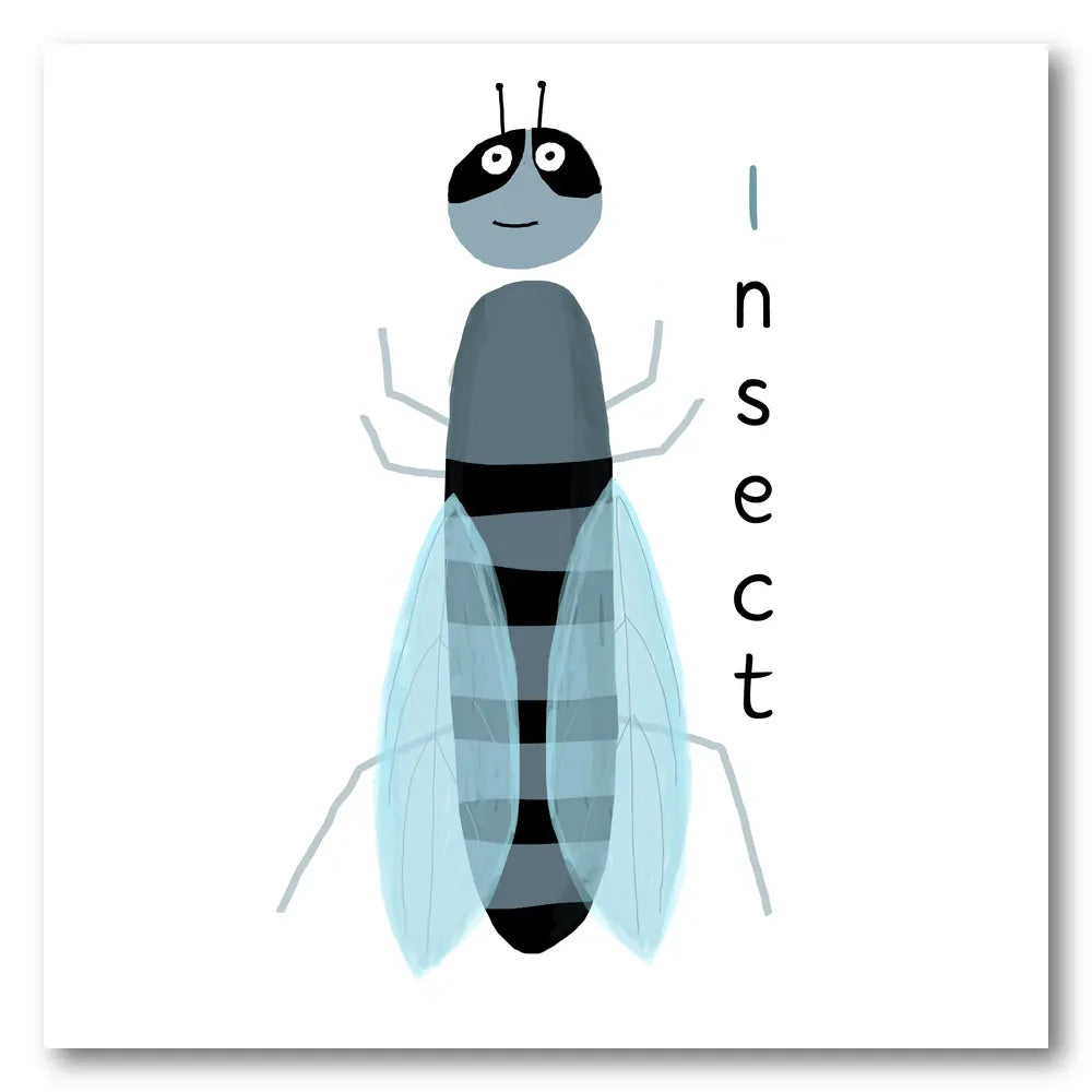 Happy Cartoon Insect Art Print