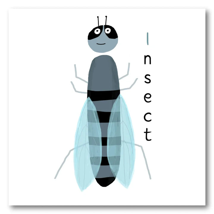 Happy Cartoon Insect Art Print