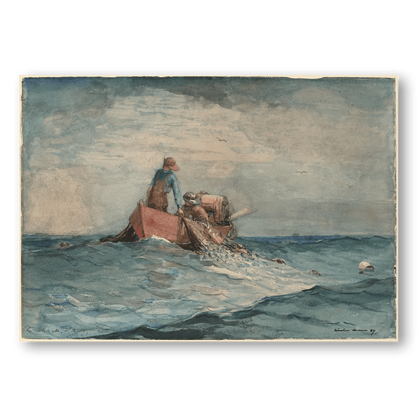 Hauling in The Nets by Winslow Homer Coastal Wall Art Print