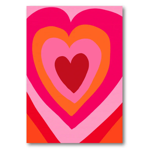 Layered Vibrant Hearts Art Print