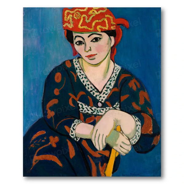 Red Madras Headdress by Matisse Art Print