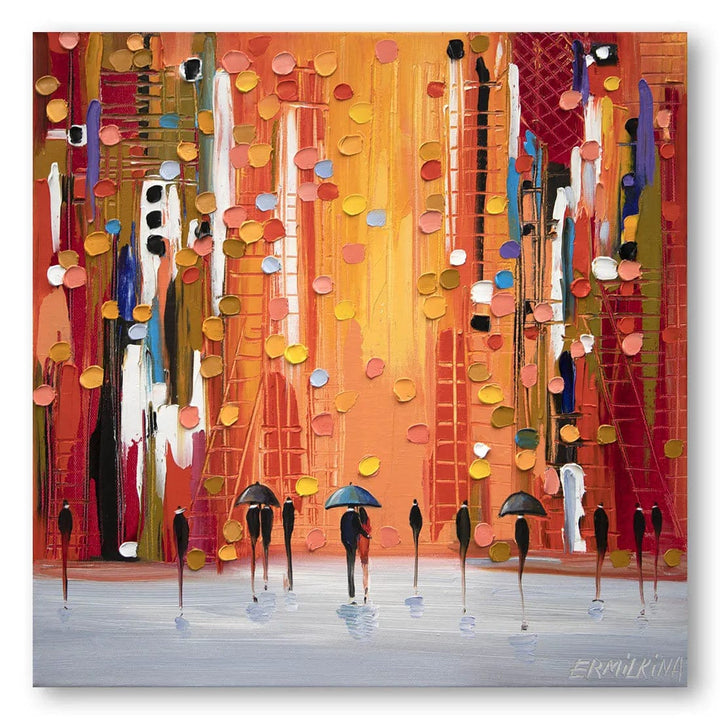 Rainy Sunset Stroll Art Print