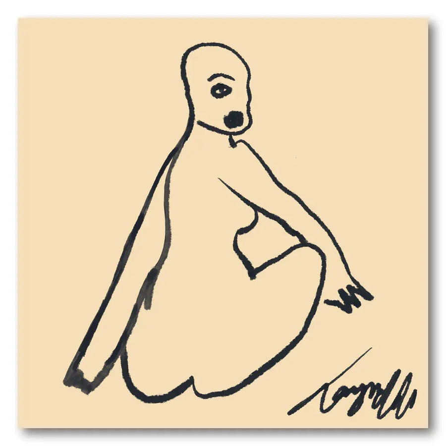 Abstract Seated Nude Art Print