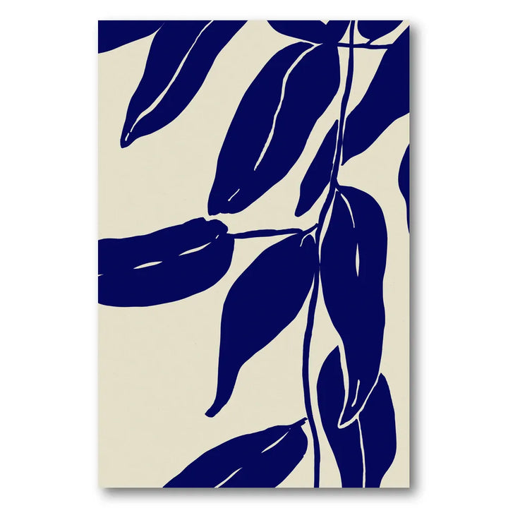 Indigo Leaves Dance Art Print