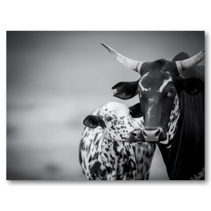 Nguni Cow and Calf Connection Art Print