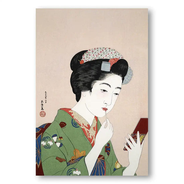Japanese Woman Applying Rouge Art Print
