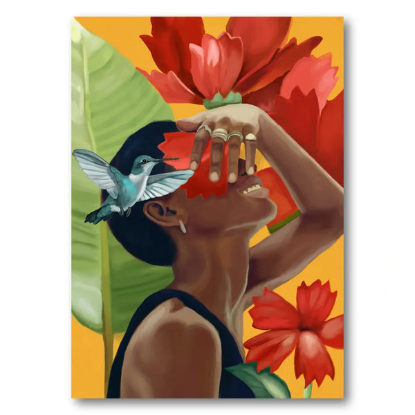 Joyful Tropical Woman Art Print